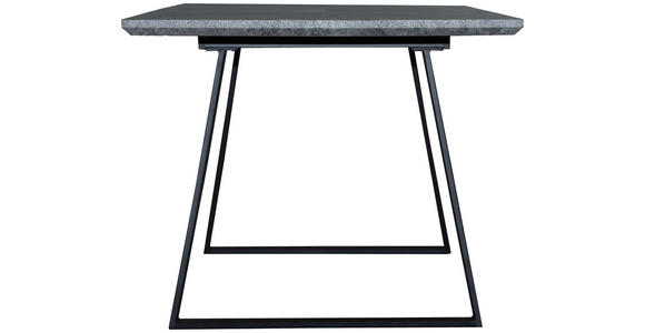 ESSTISCH Grau, Schwarz rechteckig  ausziehbar  - Schwarz/Grau, Design, Holzwerkstoff/Metall (140-180/90/76cm) - Carryhome