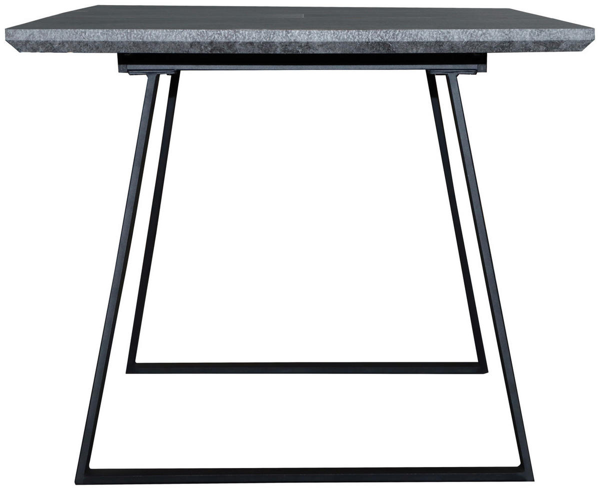 ESSTISCH Grau, Schwarz rechteckig  ausziehbar  - Schwarz/Grau, Design, Holzwerkstoff/Metall (140-180/90/76cm) - Carryhome