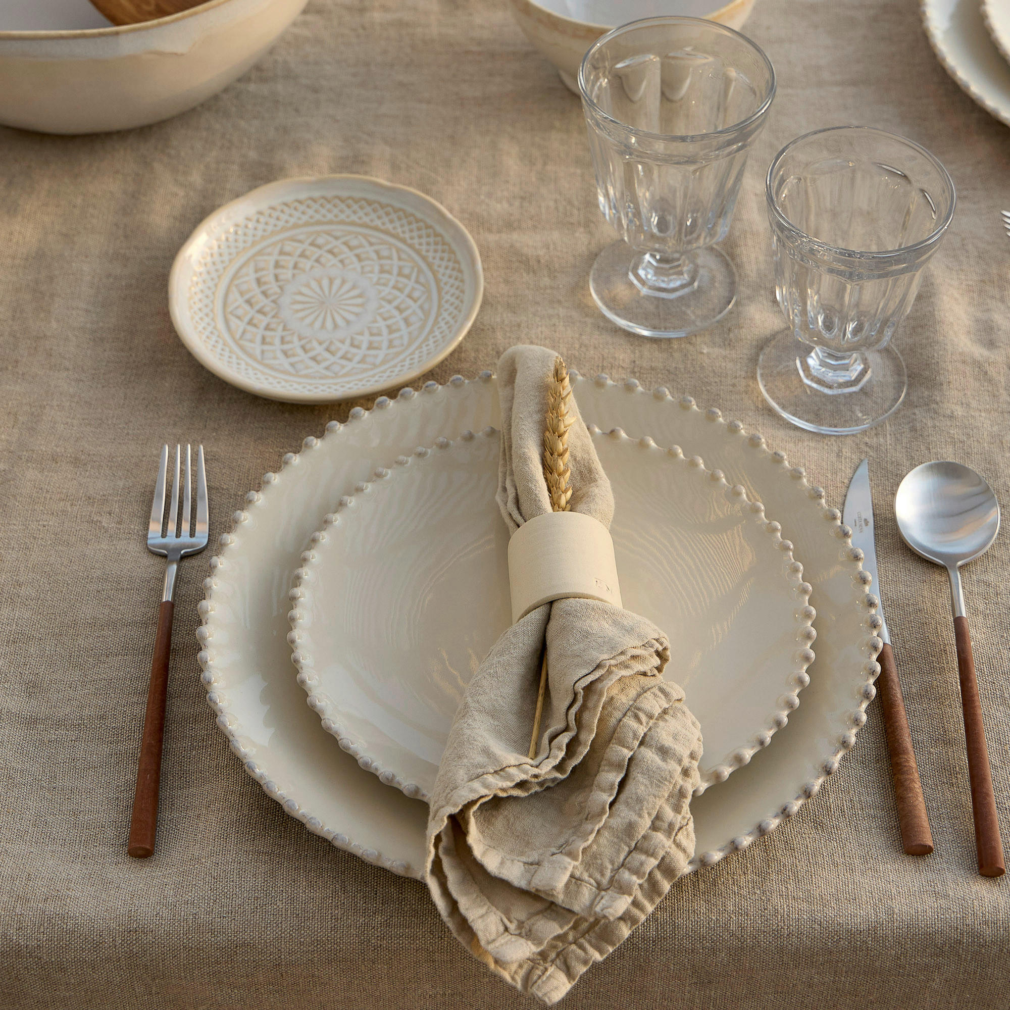 KOMBISERVICE Creme PEARL 12-teilig 4 Personen  - Creme, Basics, Keramik - Costa Nova