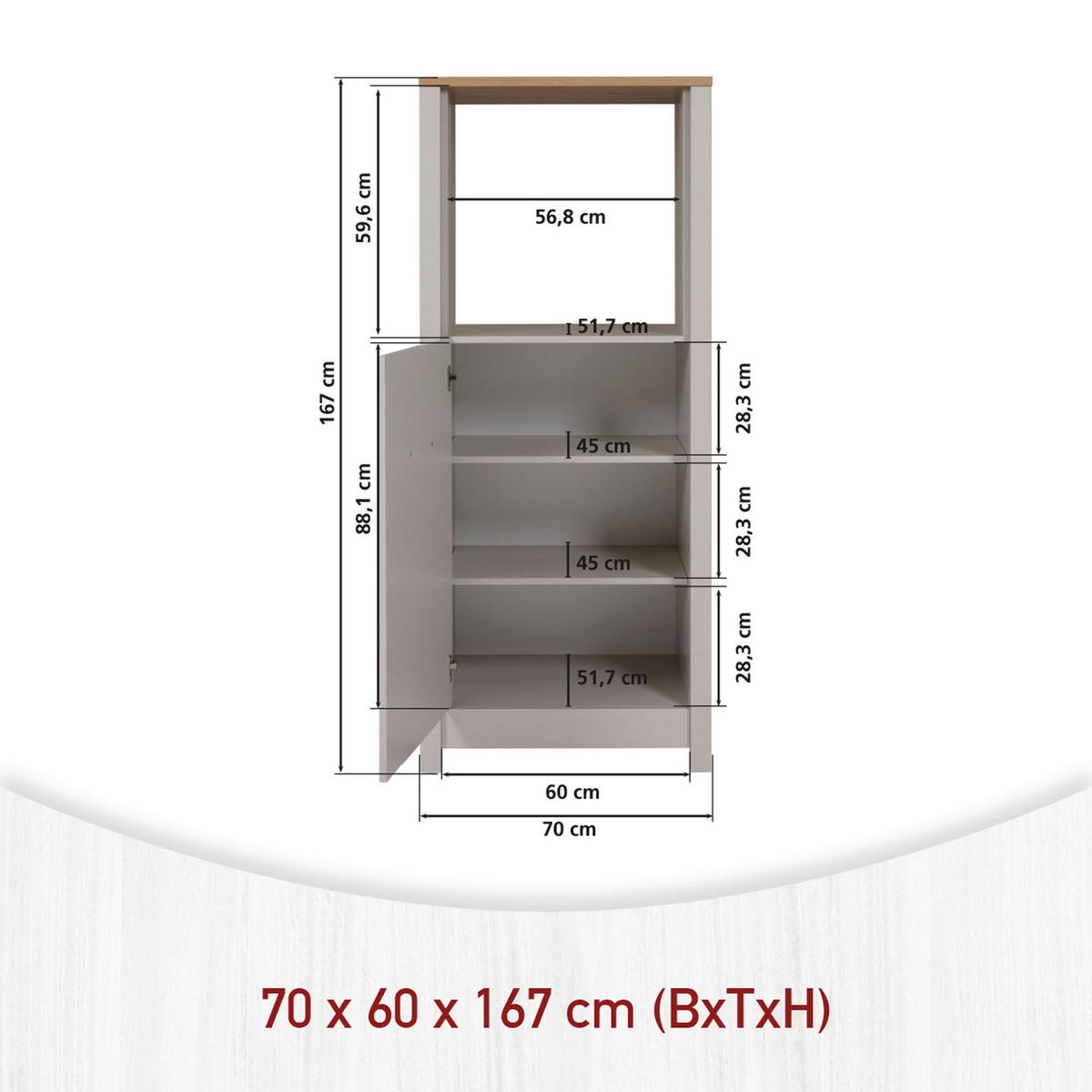 KÜCHENLEERBLOCK 300 cm   in Kaschmir, Eiche Artisan  - Kaschmir/Silberfarben, MODERN, Glas/Holzwerkstoff (300cm) - home24