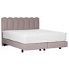 BOXSPRINGBETT 180/200 cm,  in Hellbraun, Topper, Matratzen, H3 = fest  - Hellbraun/Schwarz, Design, Holzwerkstoff/Textil (180/200cm) - Esposa