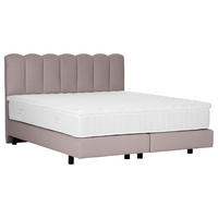 BOXSPRINGBETT 180/200 cm,  in Hellbraun, Topper, Matratzen, H3 = fest  - Hellbraun/Schwarz, Design, Holzwerkstoff/Textil (180/200cm) - Esposa