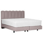 BOXSPRINGBETT 180/200 cm,  in Hellbraun, Topper, Matratzen, H3 = fest  - Hellbraun/Schwarz, Design, Holzwerkstoff/Textil (180/200cm) - Esposa