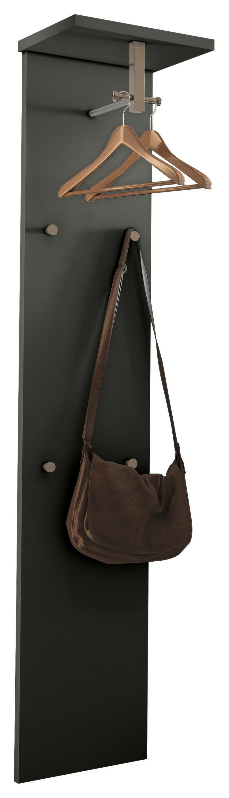 GARDEROBENPANEEL  in 33/168/31 cm  - Chromfarben/Anthrazit, Design, Holzwerkstoff/Metall (33/168/31cm) - Moderano