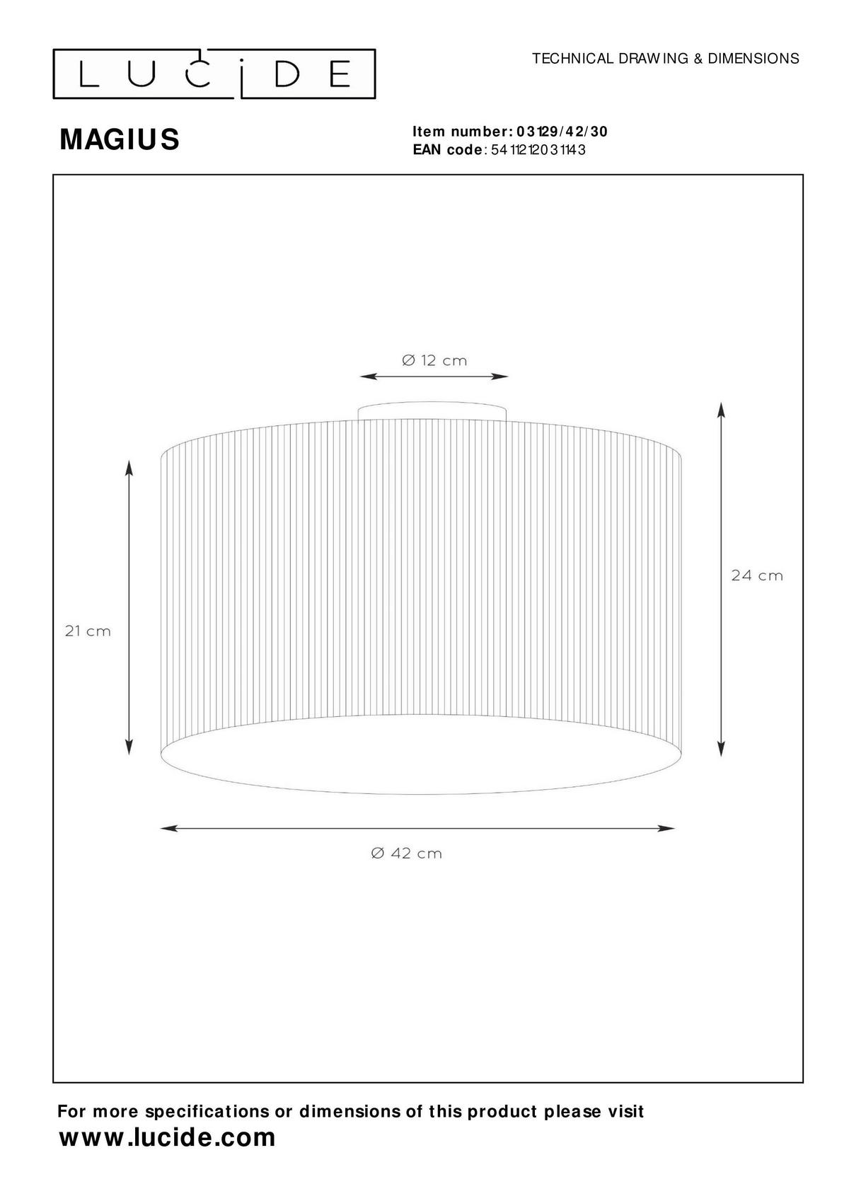 DECKENLEUCHTE    42/42/22.5 cm  - Lifestyle, Naturmaterialien (42/42/22.5cm) - Lucide