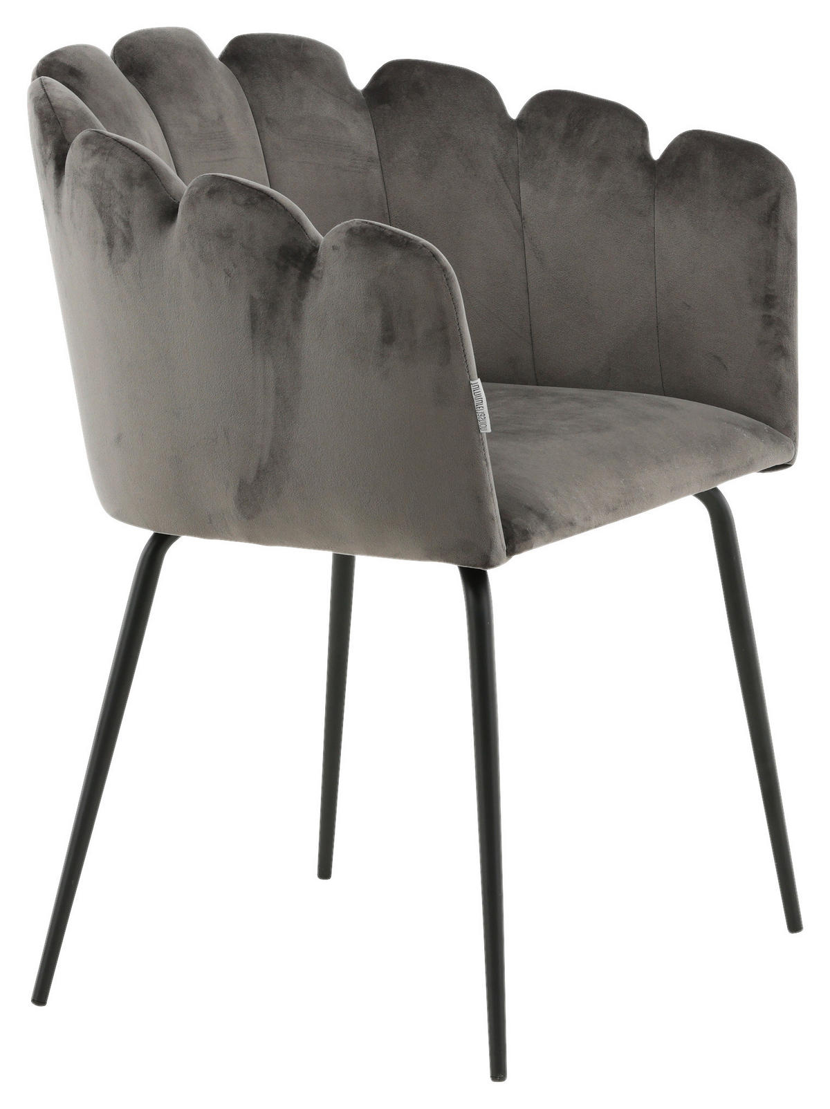 STUHL Samt Grau  - Grau, Design, Textil/Metall (61/76.56/54cm) - Livetastic