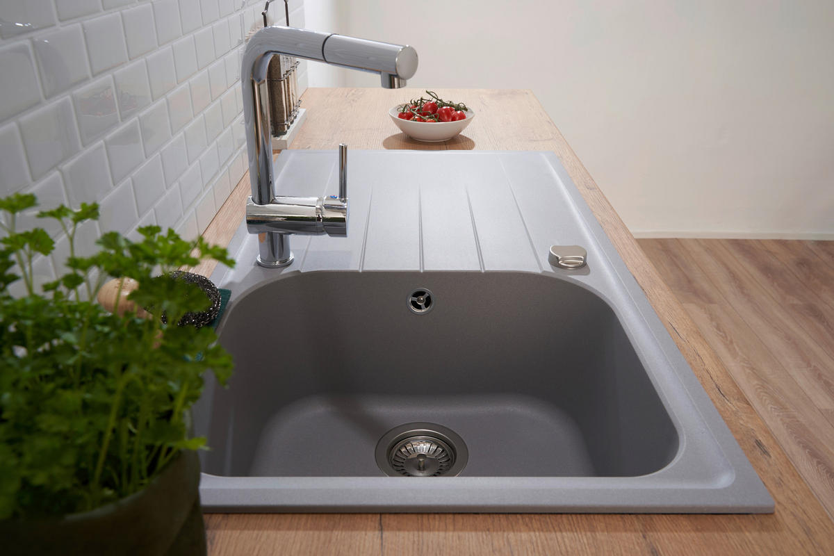 SPÜLE 1725ORLANDO86X50G  - Grau, Trend, Stein (86/20,9/50cm) - Respekta