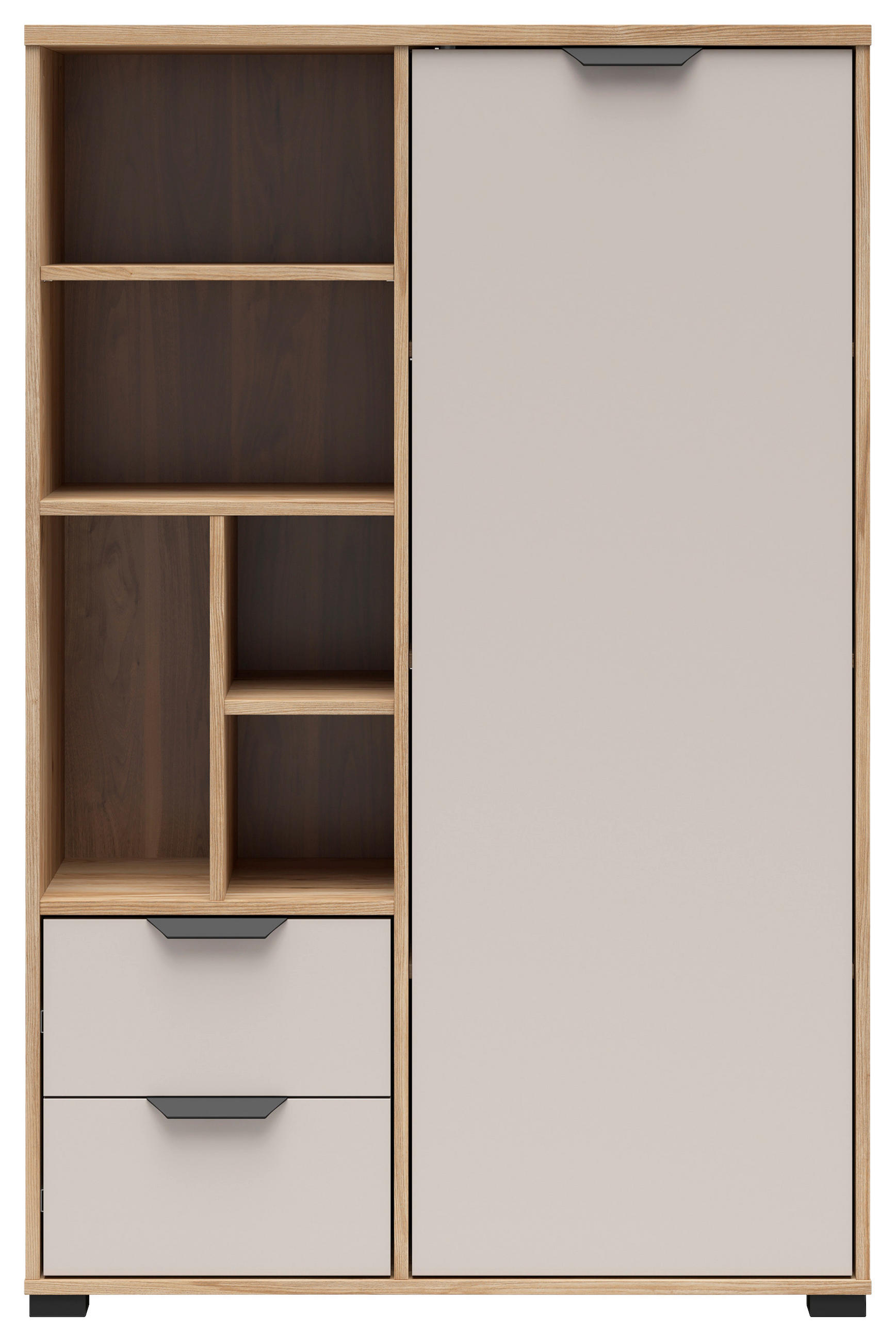 HIGHBOARD  90/137,5/40 cm 2 Schublade(n)  - Kaschmir/Eichefarben, Basics, Holzwerkstoff/Kunststoff (90/137,5/40cm) - Milino