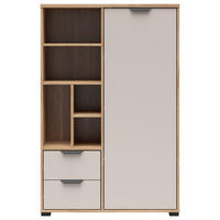 HIGHBOARD  90/137,5/40 cm 2 Schublade(n)  - Kaschmir/Eichefarben, Basics, Holzwerkstoff/Kunststoff (90/137,5/40cm) - Milino