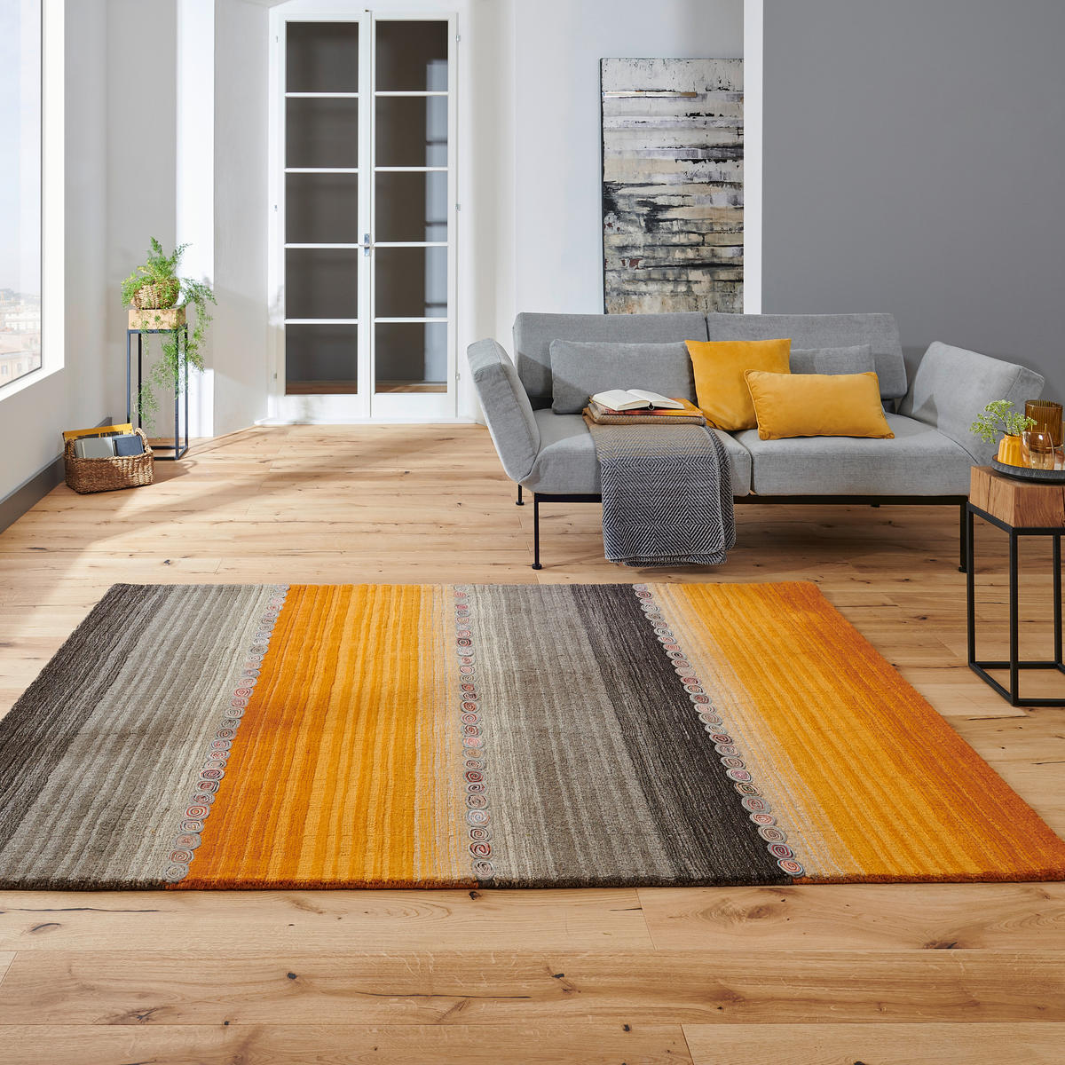 ORIENTÁLNY KOBEREC, 160/230 cm, oranžová, hnedá - oranžová/hnedá, Konventionell, textil (160/230cm) - Cazaris