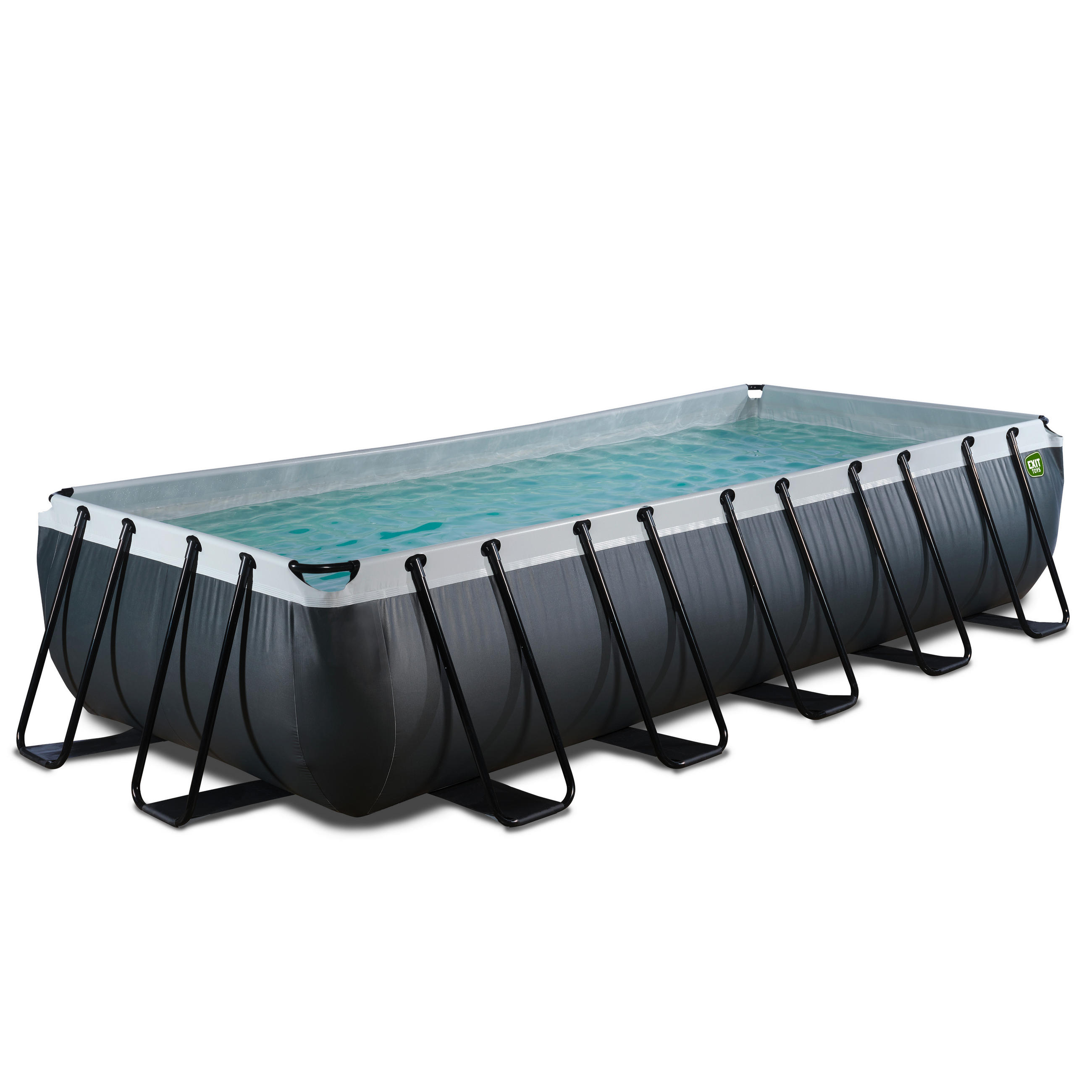 POOL-SET 510/320/100 cm  - Schwarz, KONVENTIONELL, Kunststoff (510/320/100cm) - EXIT Toys