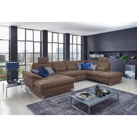 WOHNLANDSCHAFT in Flachgewebe Taupe  - Taupe/Silberfarben, Konventionell, Textil/Metall (176/363/223cm) - Sit & More