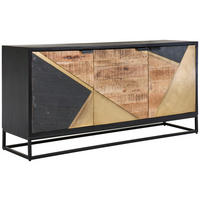 SIDEBOARD  160/78/42 cm  - Goldfarben/Schwarz, Design, Holz/Metall (160/78/42cm) - Livetastic