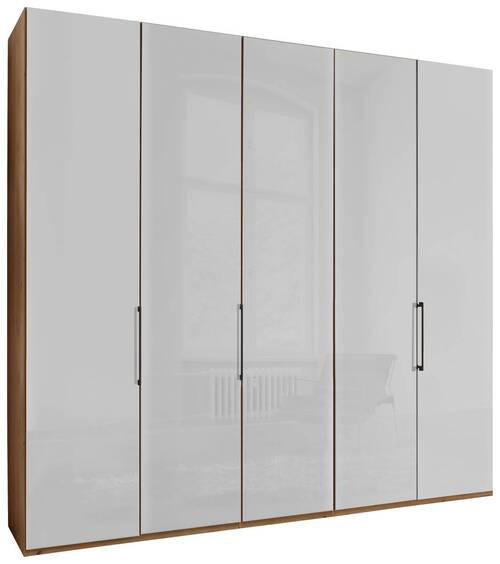 FALTTÜRENSCHRANK in Weiss, Eiche Bianco  - Schieferfarben/Weiss, Konventionell, Glas/Holzwerkstoff (250/236/58cm) - Dieter Knoll