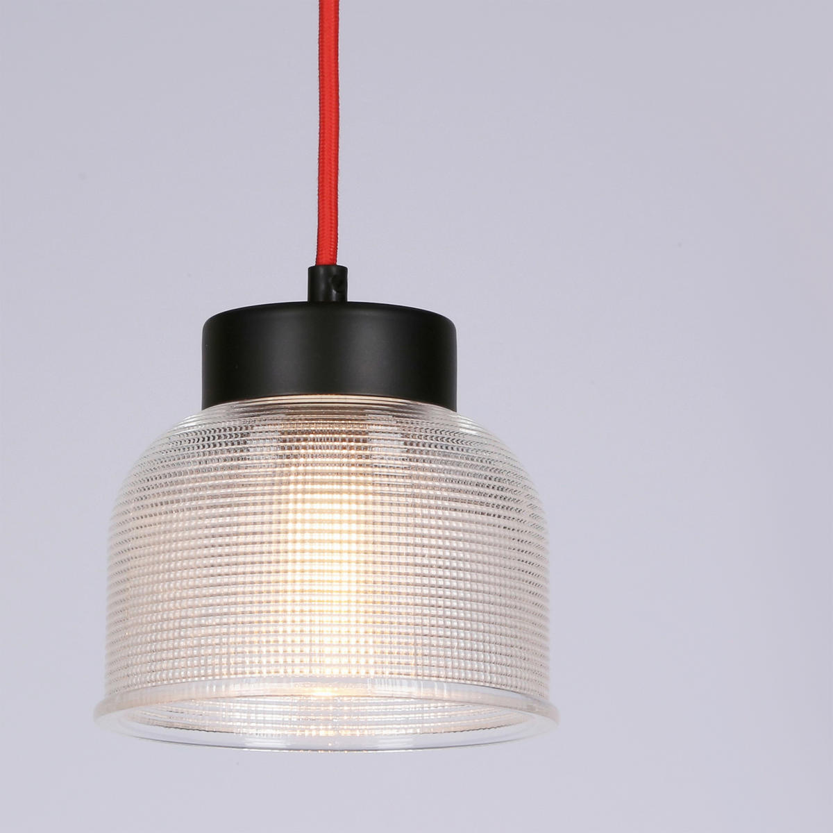 PENDELLEUCHTE 14.5/14.5/90 cm  - Transparent/Rot, Trend, Glas/Metall (14.5/14.5/90cm)
