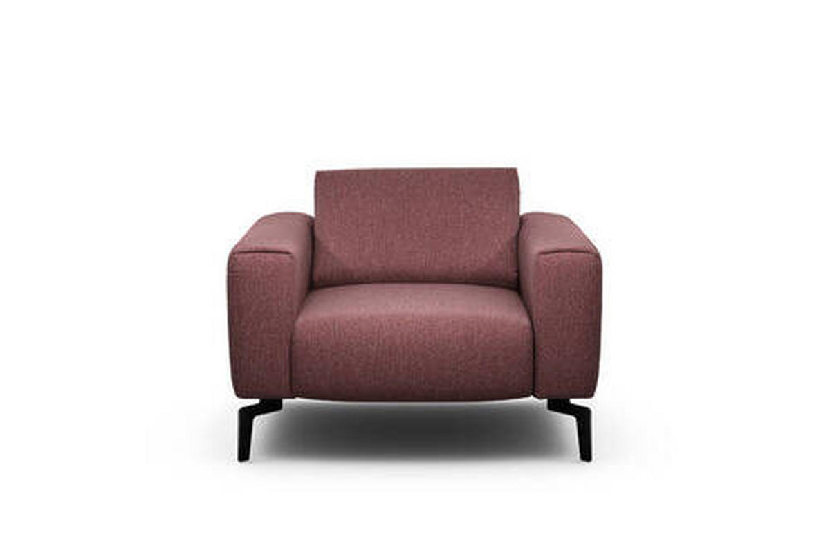 SESSEL in Chenille Rot  - Rot/Schwarz, Design, Textil/Metall (110/85/86-94cm) - SENSOO