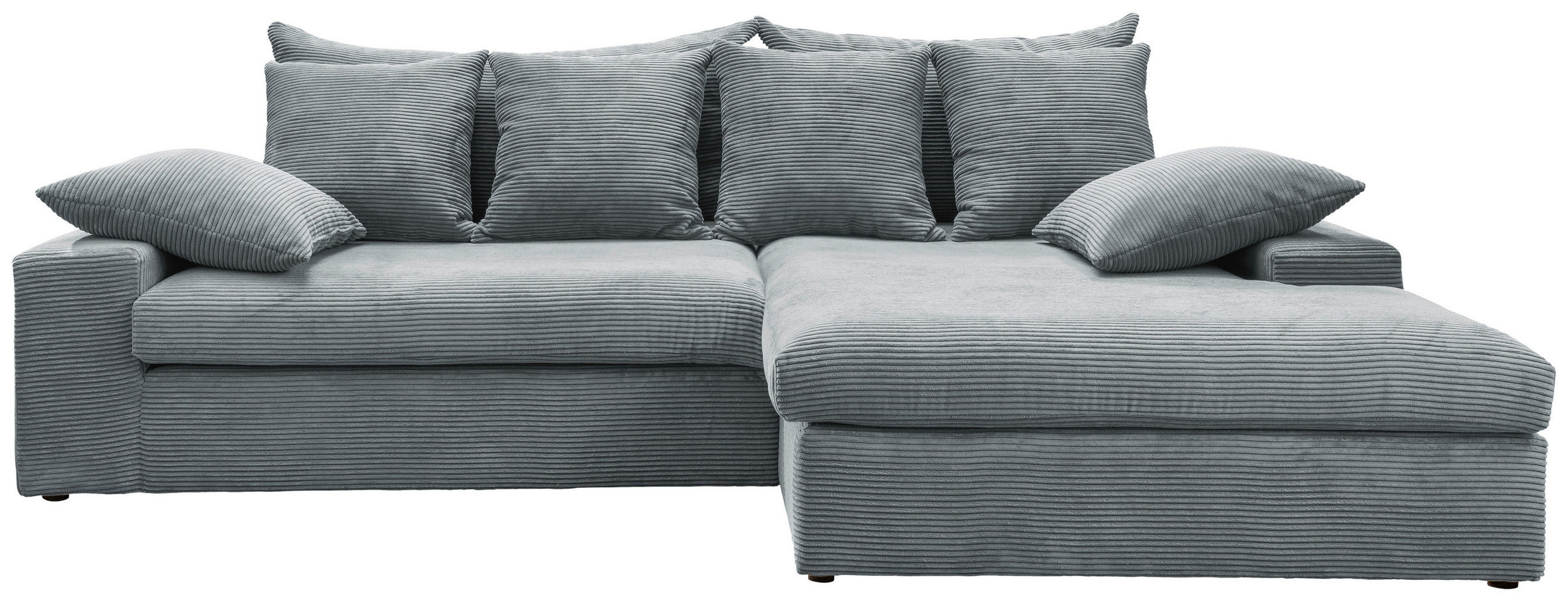 ECKSOFA in Cord Hellblau - Schwarz/Hellblau, Modern, Kunststoff/Textil (278/200cm) - Livetastic