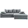 ECKSOFA in Cord Hellblau  - Schwarz/Hellblau, Modern, Kunststoff/Textil (278/200cm) - Livetastic