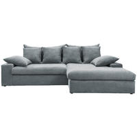 ECKSOFA in Cord Hellblau  - Schwarz/Hellblau, Modern, Kunststoff/Textil (278/200cm) - Livetastic