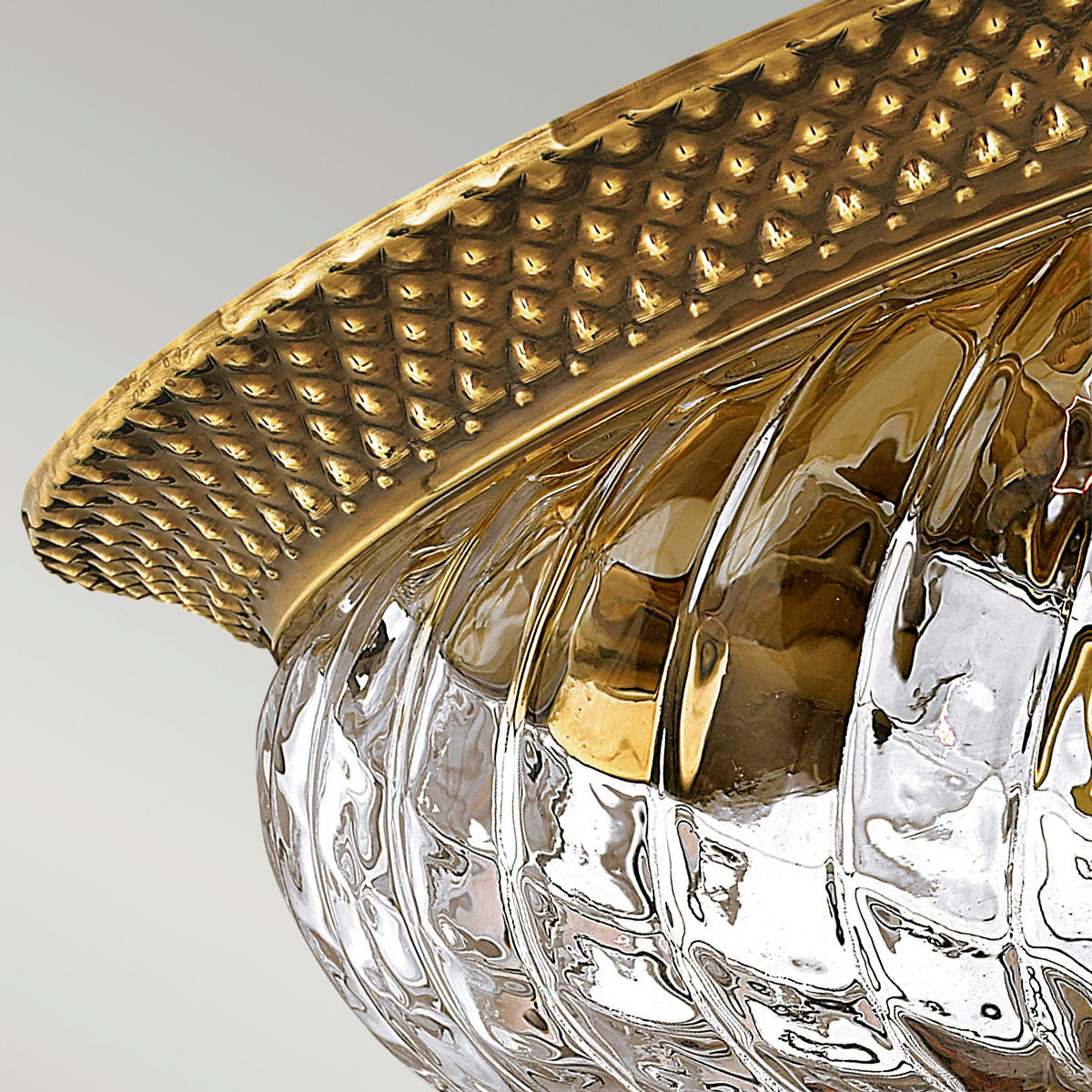 DECKENLEUCHTE HK-Plantation 30.5/20 cm   - Messingfarben, KONVENTIONELL, Glas/Metall (30.5/20cm) - Elstead Lighting