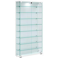 VITRINE Stelas in Weiß  - Transparent/Schwarz, Design, Glas/Holzwerkstoff (59/114/17cm) - MID.YOU