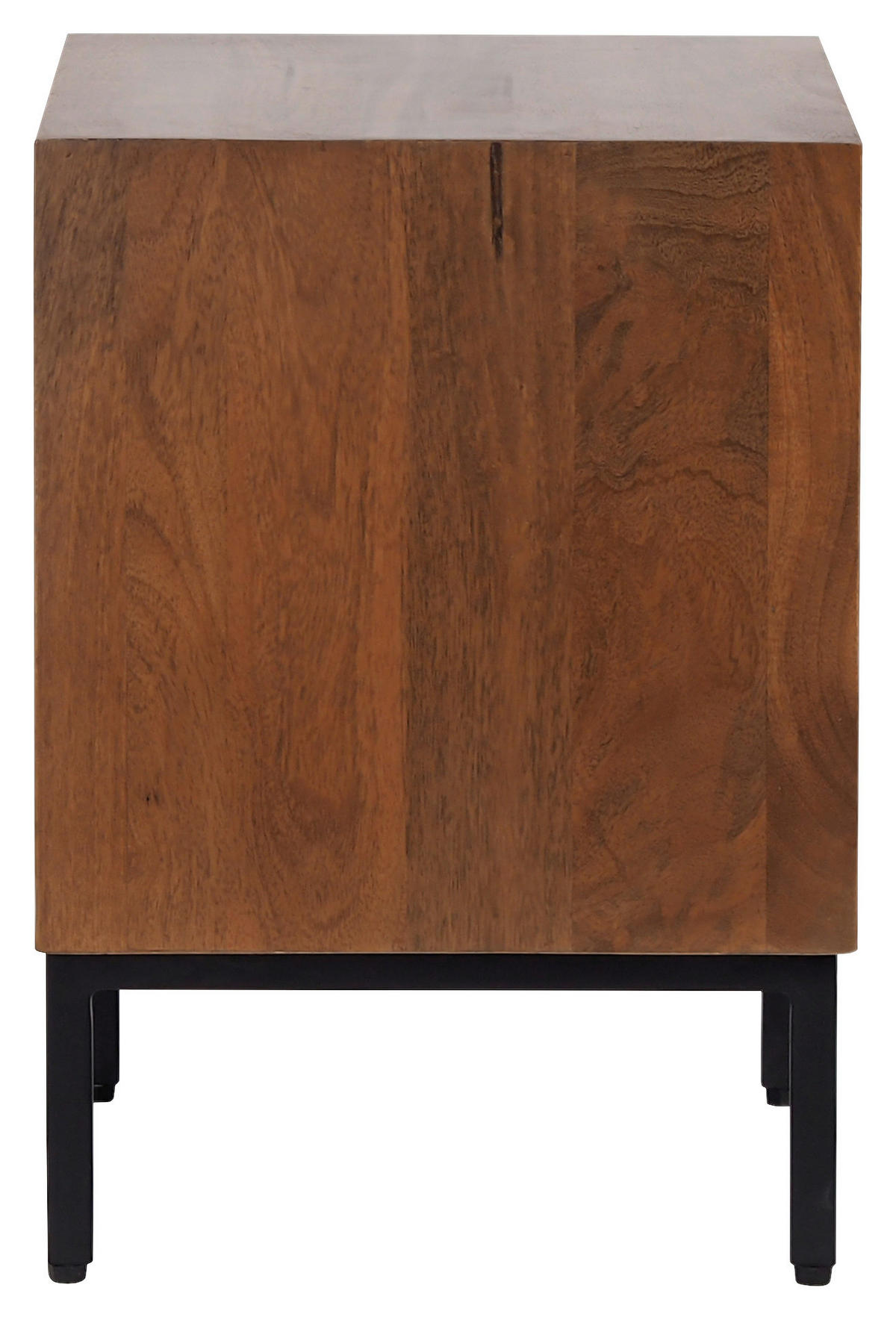 NACHTKÄSTCHEN 40/50/35 cm  in Hartholz Mangoholz Honig  - Schwarz/Honig, MODERN, Holz/Metall (40/50/35cm) - MID.YOU