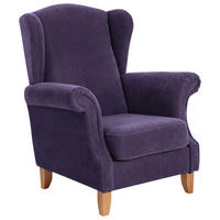 OHRENSESSEL 88/108/84 cm  in Velours Violett  - Buchefarben/Violett, Design, Holz/Holzwerkstoff (88/108/84cm) - Max Winzer