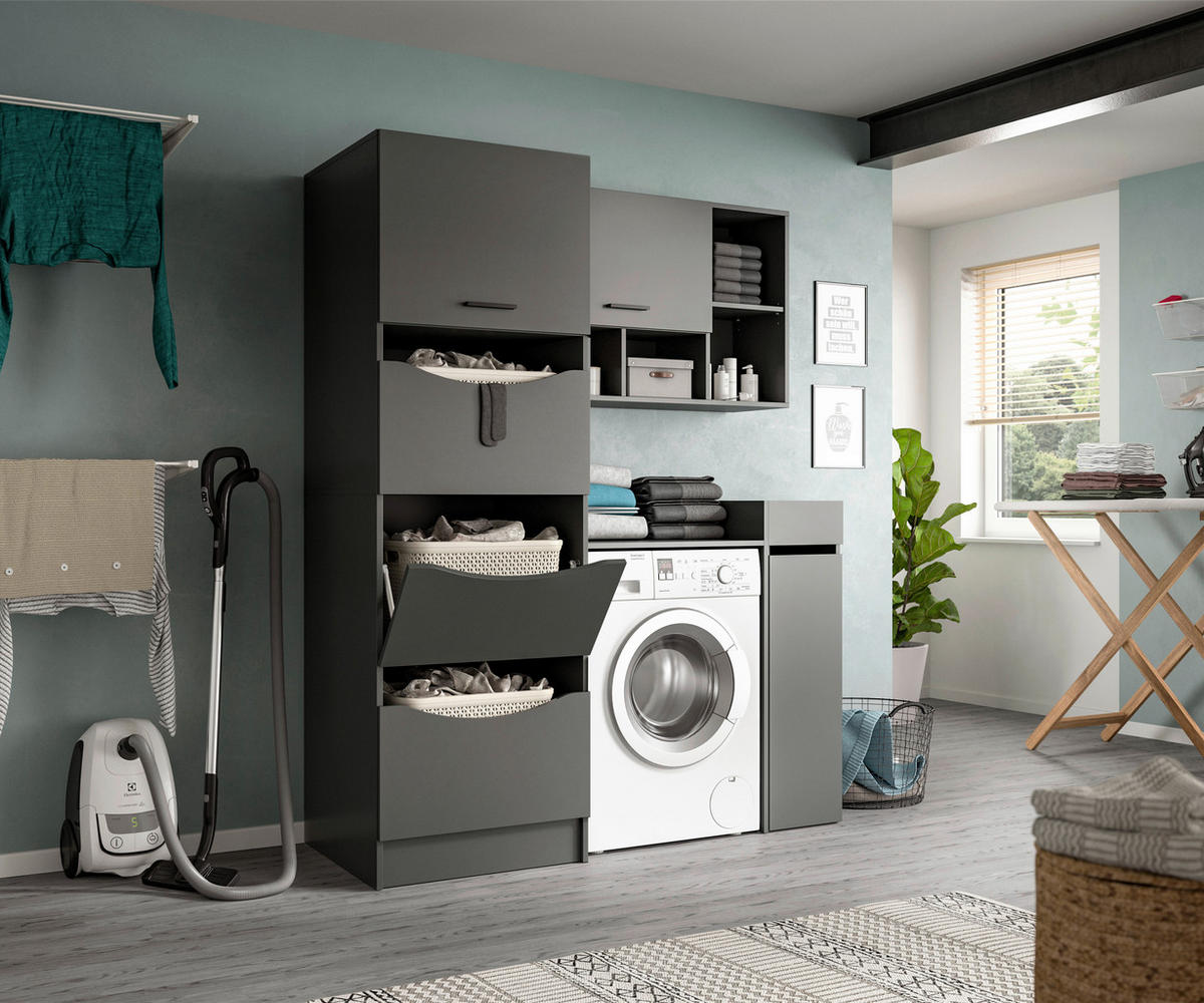 HAUSWIRTSCHAFTSRAUM 126/195/68 cm  in Anthrazit  - Anthrazit, Basics, Holzwerkstoff (126/195/68cm) - MID.YOU