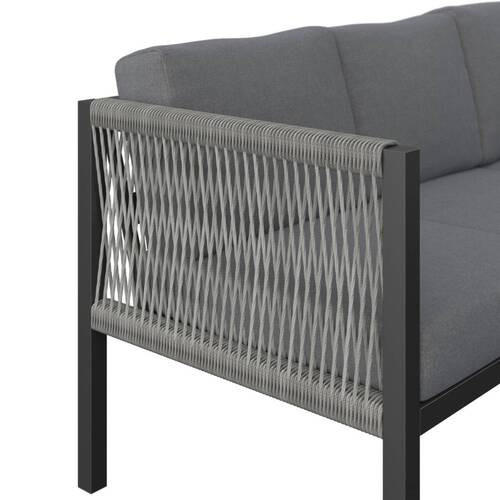 DINING-LOUNGESET 187/241 cm Aluminium  - Dunkelgrau/Anthrazit, Design, Glas/Kunststoff (187/241cm) - Ambia Garden