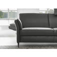 3-SITZER-SOFA Echtleder Anthrazit, Schwarz  - Anthrazit/Schwarz, Design, Leder/Metall (190/84/99cm) - Dieter Knoll