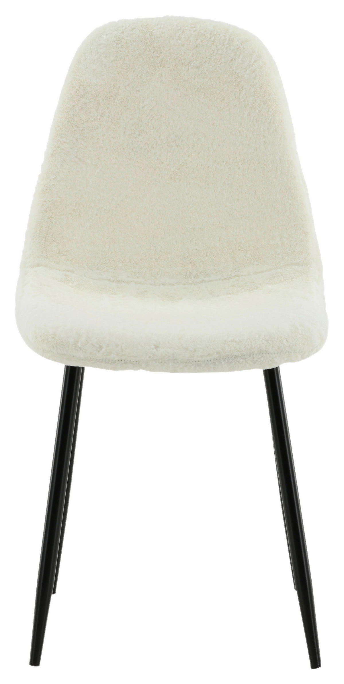 STOLSET 2 styck stål teddy tyg  - vit/svart, Design, metall/textil (44/87/53cm) - Livetastic