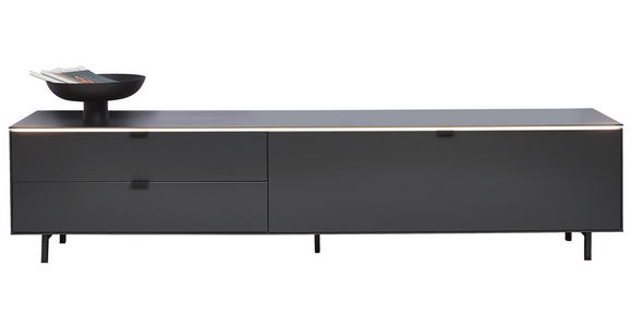 LOWBOARD Anthrazit 216,8/50,1/46 cm - Anthrazit/Schwarz, Design, Holzwerkstoff/Metall (216,8/50,1/46cm) - Dieter Knoll