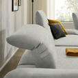 ECKSOFA  in Teddystoff Hellgrau  170-195/280 cm  - Hellgrau/Schwarz, Design, Textil/Metall (170-195/280cm) - Dieter Knoll
