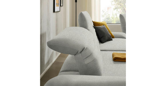 ECKSOFA  in Teddystoff Hellgrau  170-195/280 cm  - Hellgrau/Schwarz, Design, Textil/Metall (170-195/280cm) - Dieter Knoll