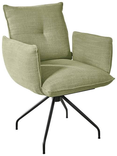 ARMLEHNSTUHL  in Stahl Struktur  - Beige/Schwarz, Design, Textil/Metall (65/90/70cm) - Dieter Knoll