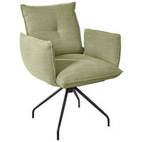 ARMLEHNSTUHL  in Stahl Struktur  - Beige/Schwarz, Design, Textil/Metall (65/90/70cm) - Dieter Knoll