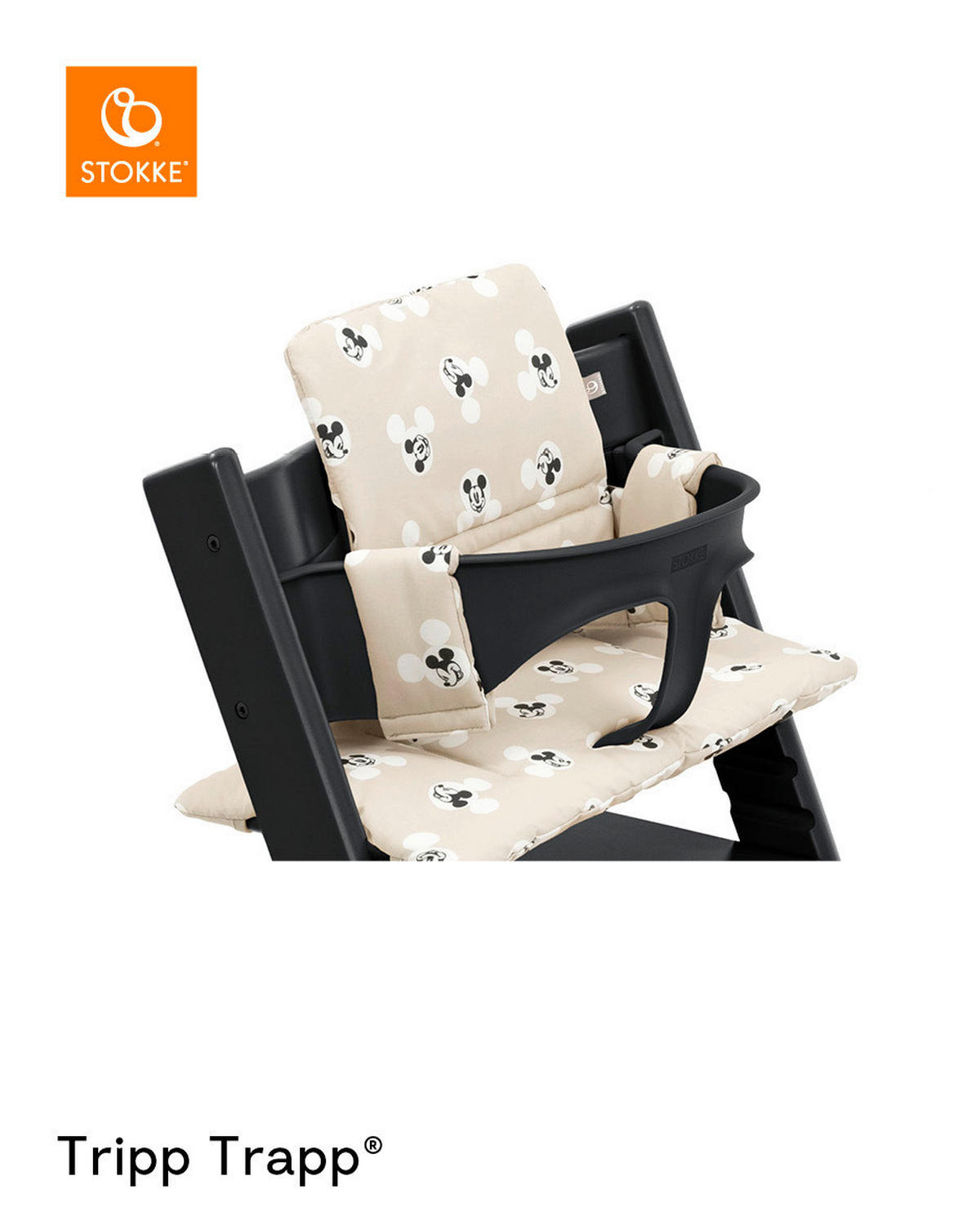 BLAZINA ZA STOL ZA HRANJENJE - črna/bela, Basics, tekstil (28/21/7cm) - Stokke