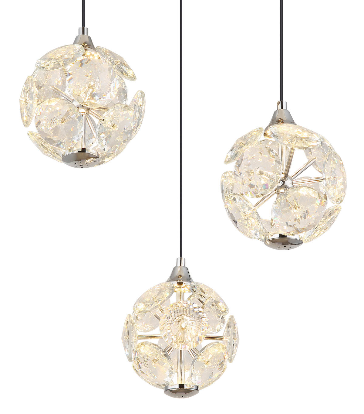 VISEČA LED-SVETILKA  VIRINA //3000 K/230 V/ - barve kroma/črna, Konvencionalno, kovina/umetna masa (42/15cm) - Globo