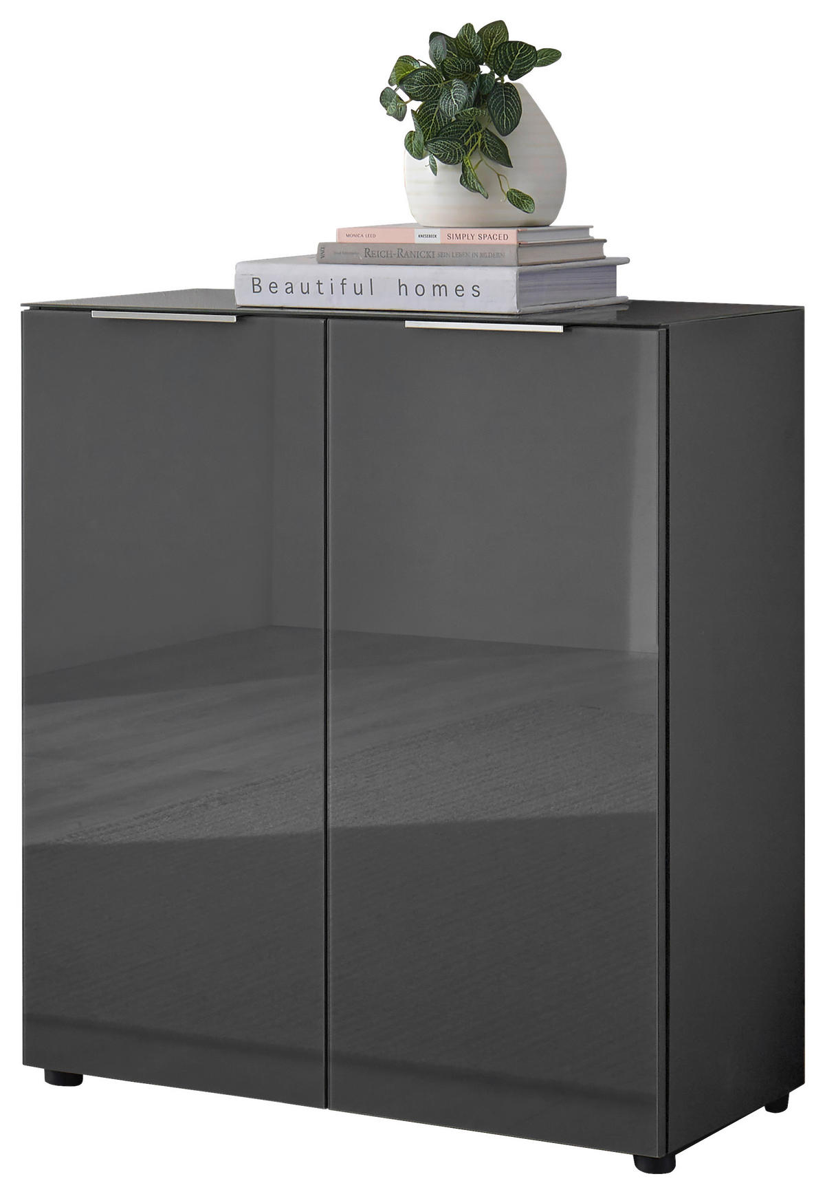 KOMODA, antracit  - barve kroma/črna, Moderno, kovina/umetna masa (90/99/40cm) - MID.YOU