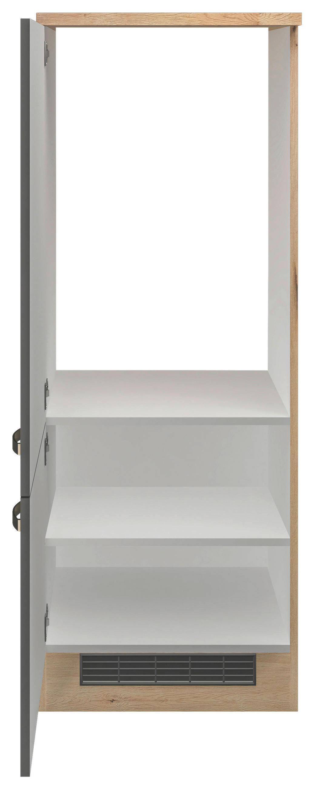 GERÄTEUMBAUSCHRANK 60/161,6/60 cm  in Eiche San Remo, Dunkelgrau  - Edelstahlfarben/Dunkelgrau, MODERN, Holzwerkstoff/Metall (60/161,6/60cm) - FlexWell