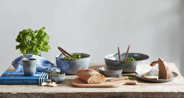 Thumbnail - ASA Salatschüssel Saisons, Grau, Stein, rund, 9 cm, handgemacht, Essen & Trinken, Geschirr, Schalen & Schüsseln, Salatsc...