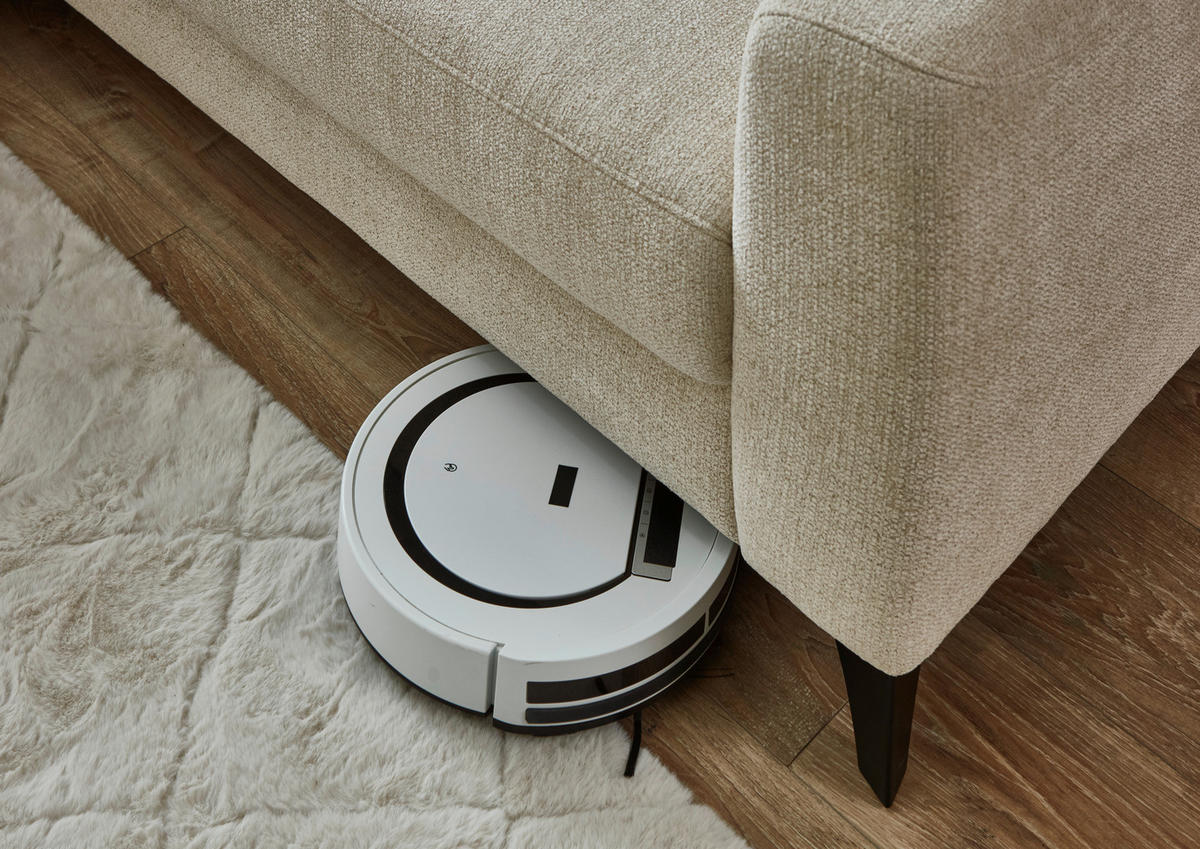 ECKSOFA Beige Chenille  - Beige/Schwarz, Design, Textil/Metall (182/239cm) - Valnatura