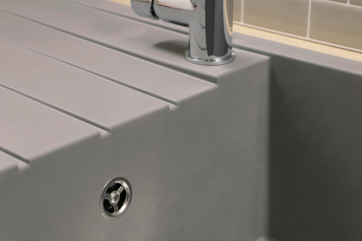 SPÜLE HOUSTON100X501BG  - Grau, Trend, Glas/Kunststoff (100/21/50cm) - Respekta