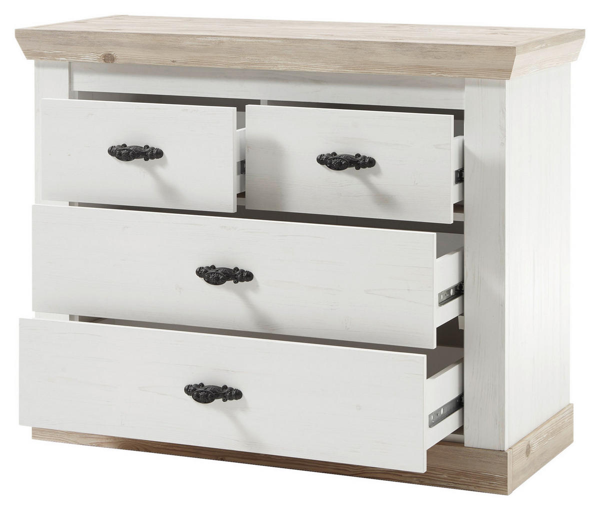 KOMMODE  in 107/87/45 cm  - Hellbraun/Schwarz, Design, Holzwerkstoff/Metall (107/87/45cm) - MID.YOU