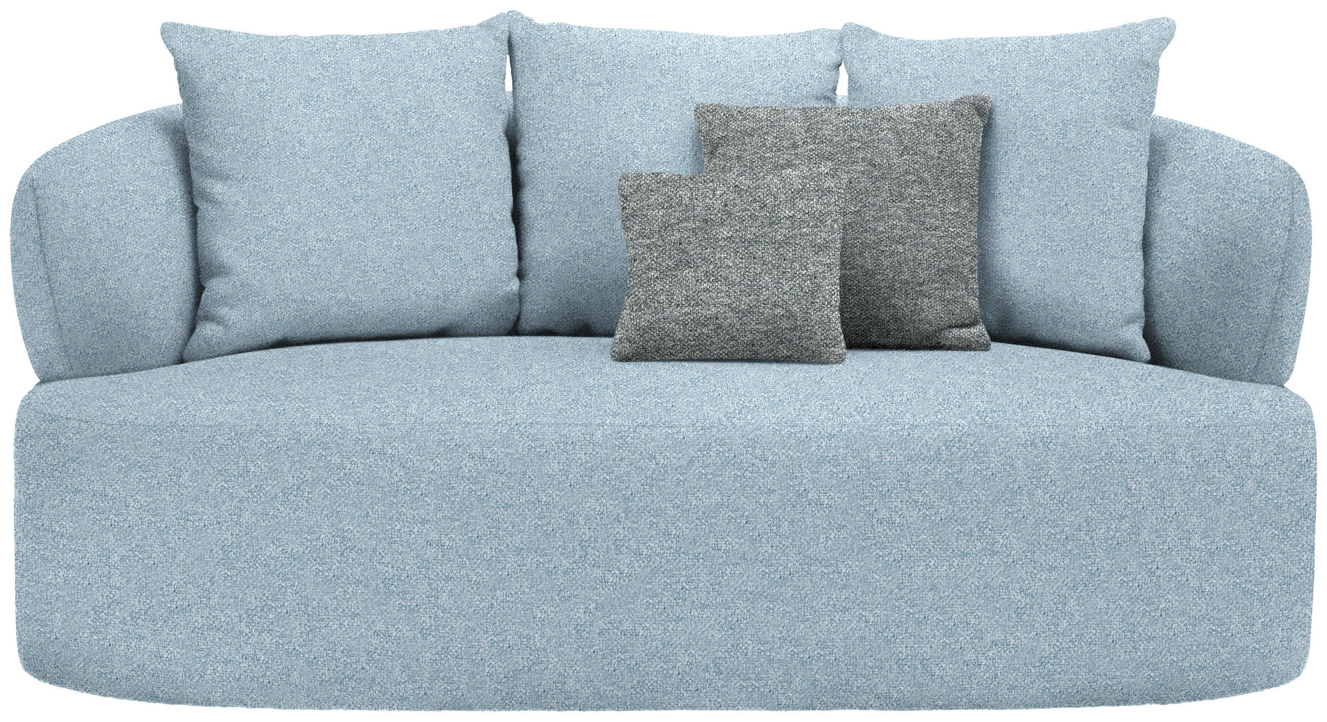 2-SITZER-SOFA in Flachgewebe Blau  - Blau/Schwarz, MODERN, Kunststoff/Textil (177/86/105cm) - Hom`in