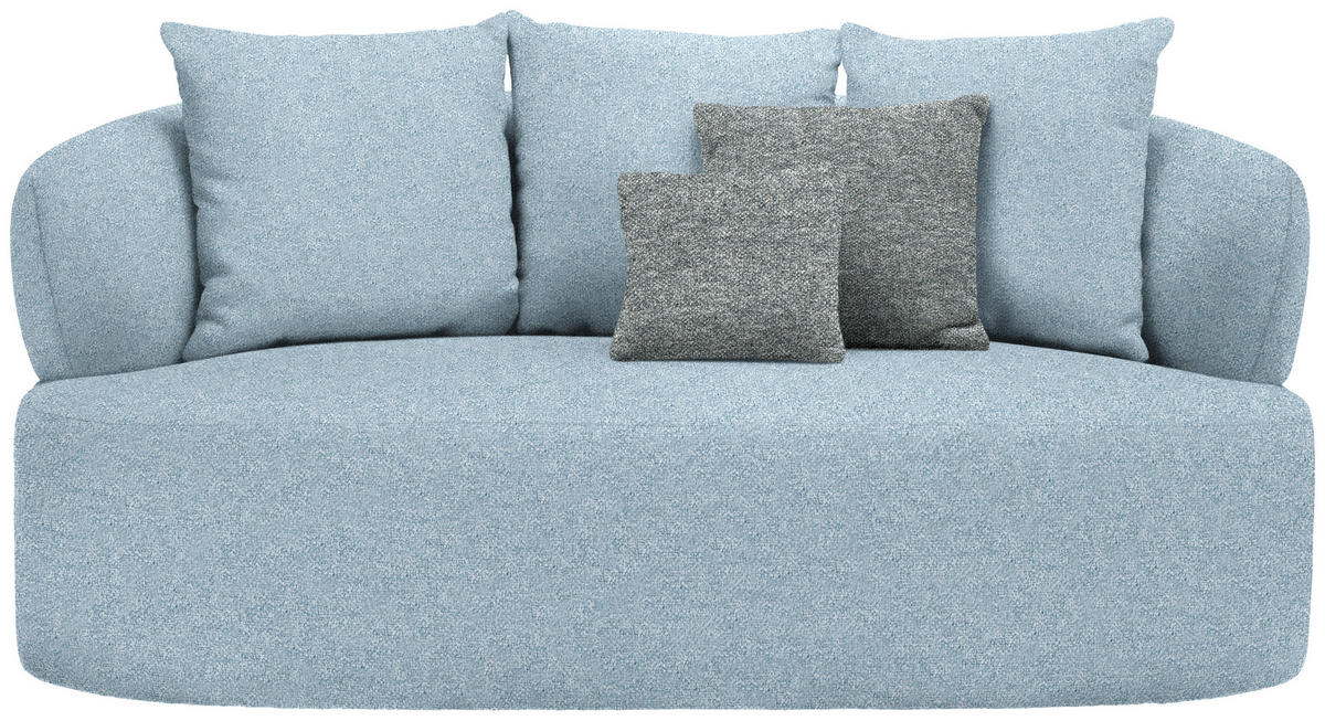 2-SITZER-SOFA in Flachgewebe Blau  - Blau/Schwarz, MODERN, Kunststoff/Textil (177/86/105cm) - Hom`in