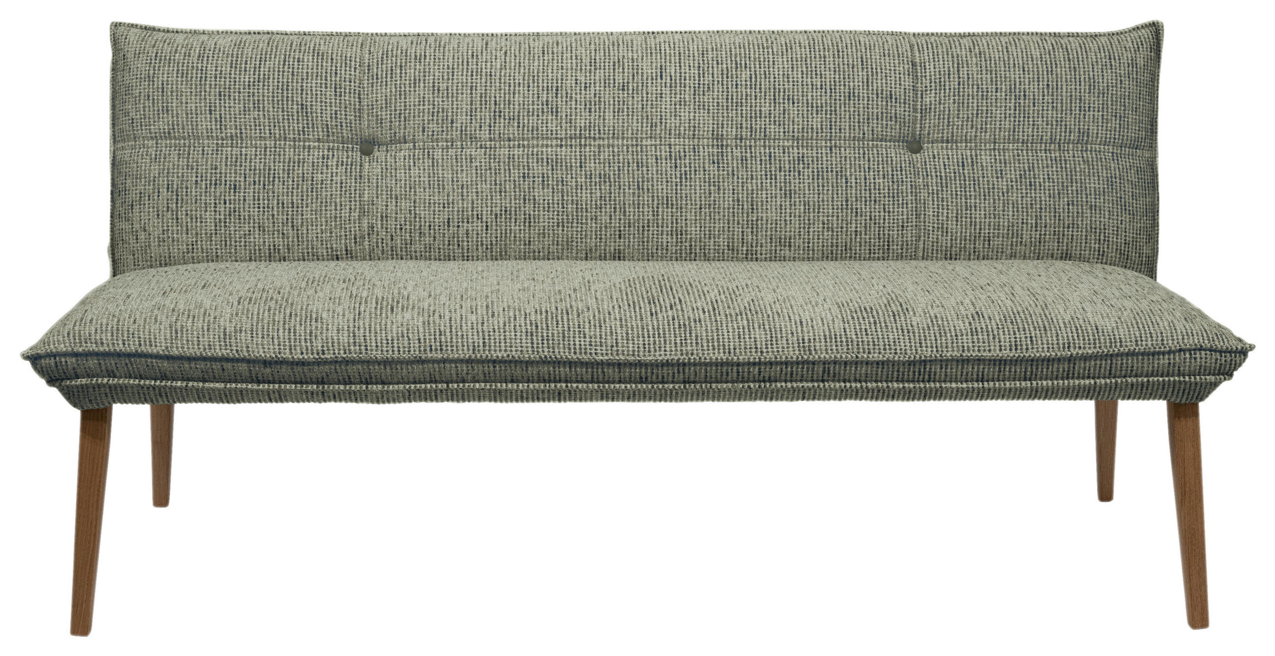 SITZBANK 179/86/65 cm Chenille Grün, Eichefarben Eiche massiv Holz  - Eichefarben/Eschefarben, KONVENTIONELL, Holz/Textil (179/86/65cm) - Valdera