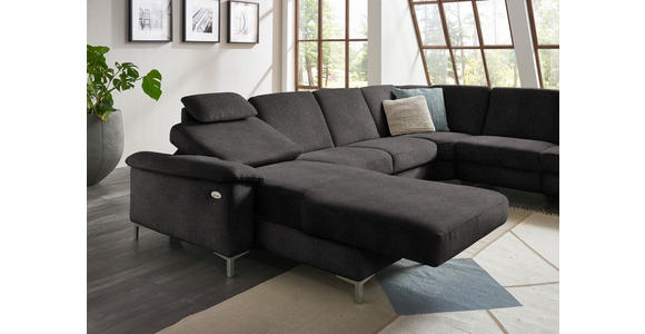 WOHNLANDSCHAFT in Chenille Graubraun - Graubraun/Alufarben, Design, Textil/Metall (170/333/265cm) - Dieter Knoll