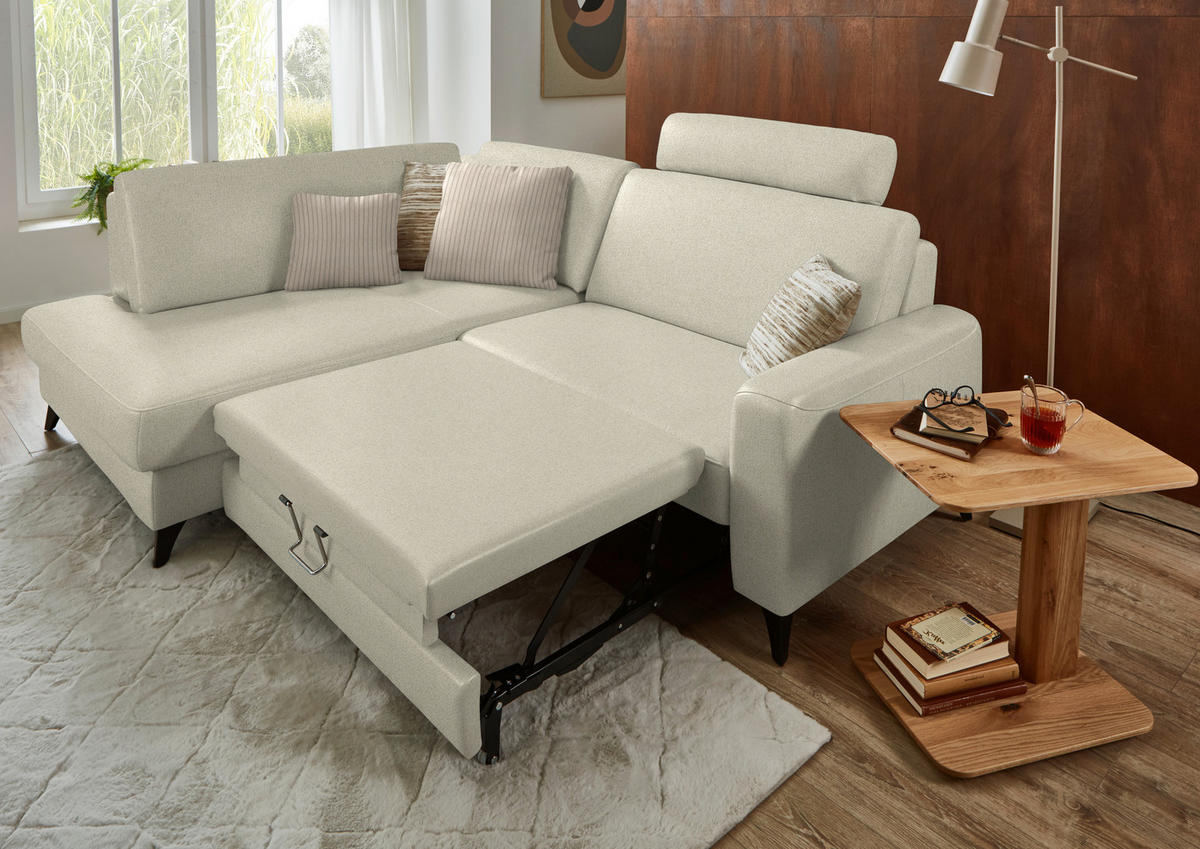 ECKSOFA  Chenille Silberfarben  - Silberfarben/Schwarz, Design, Textil/Metall (182/239cm) - Beldomo Comfort