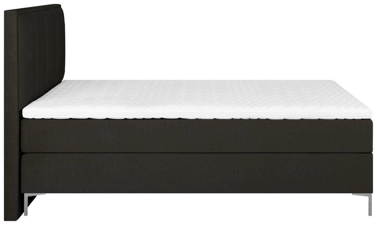 BOXSPRINGBETT 140/200 cm  in Anthrazit  - Anthrazit/Alufarben, Modern, Textil (140/200cm) - MID.YOU